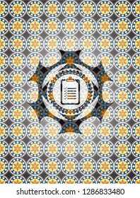 list icon inside arabesque style emblem. arabic decoration.