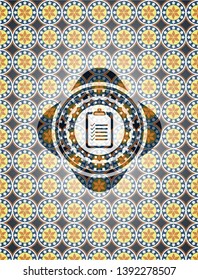 list icon inside arabesque style badge. arabic decoration.