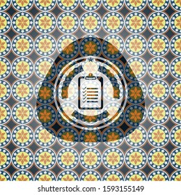 list icon inside arabesque style emblem. arabic decoration.