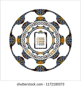 list icon inside arabic emblem. Arabesque decoration.