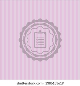 list icon inside badge with pink background