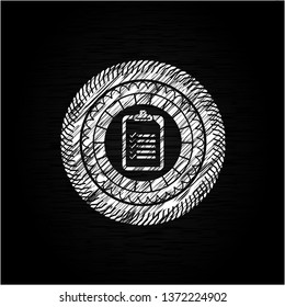 list icon inside chalk emblem