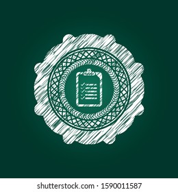 list icon inside chalk emblem