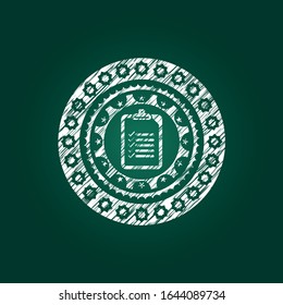 icono de lista dentro del emblema de pizarra