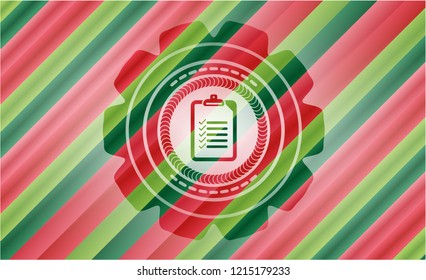 list icon inside christmas style badge..