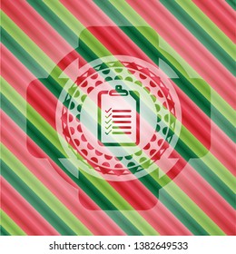 list icon inside christmas style badge..