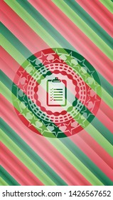 list icon inside christmas style badge..