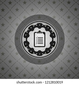 list icon inside dark badge or emblem