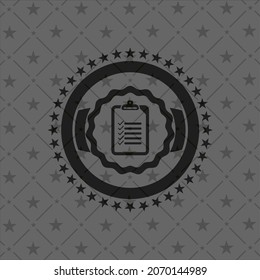Liste Symbol in dunklem Button oder Emblem. 