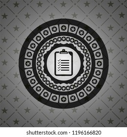 list icon inside dark emblem. Retro