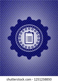 list icon inside denim background