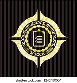 list icon inside gold emblem