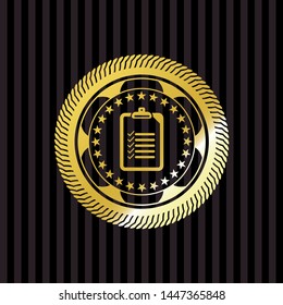 list icon inside golden badge