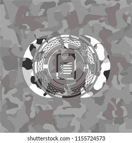 list icon inside grey camo emblem