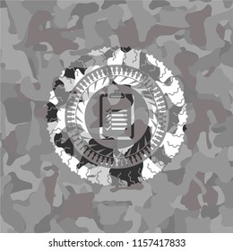 list icon inside grey camo emblem