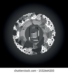 list icon inside grey camouflage texture
