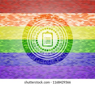 list icon inside lgbt colors emblem 