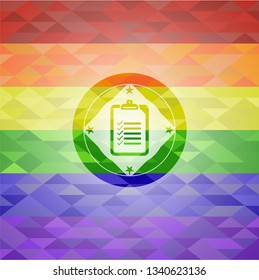 list icon inside lgbt colors emblem 