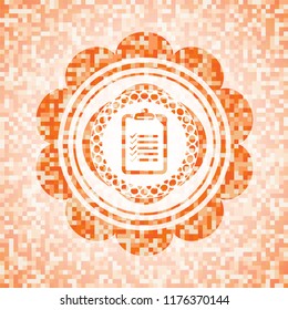list icon inside orange mosaic emblem
