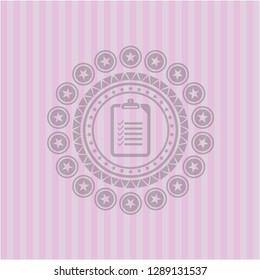 list icon inside pink emblem