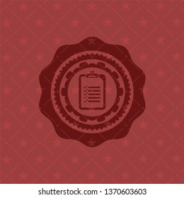 list icon inside red emblem. Retro