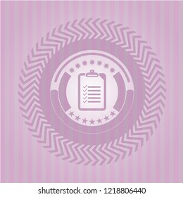 list icon inside retro pink emblem