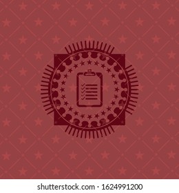 list icon inside retro red emblem