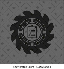 list icon inside retro style black emblem