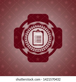 list icon inside retro style red emblem