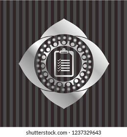 list icon inside silver badge