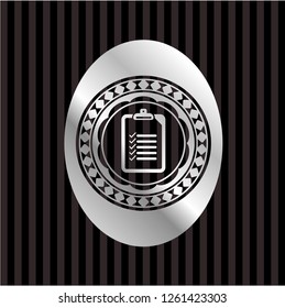 list icon inside silver badge or emblem