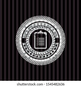 list icon inside silver badge or emblem