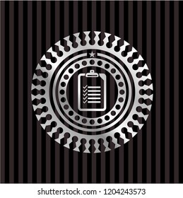 list icon inside silver emblem