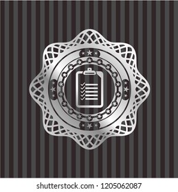 list icon inside silvery shiny badge