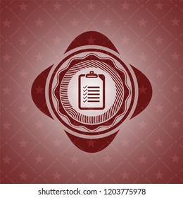 list icon inside vintage red emblem