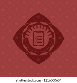 list icon inside vintage red emblem