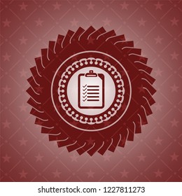 list icon inside vintage red emblem