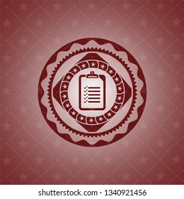 list icon inside vintage red emblem