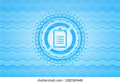 list icon inside water badge.