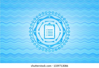 list icon inside water representation style badge.