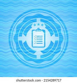 List Icon Inside Water Wave Representation Emblem. 