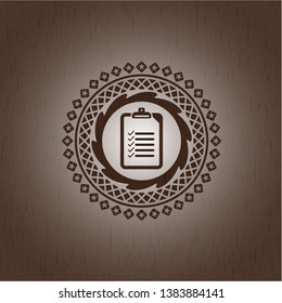 list icon inside wood emblem