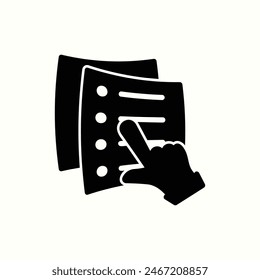 Listensymbol, isoliertes schwarzes Stilsymbol