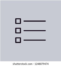 List icon isolated on grey background.Premium symbol for website design, mobile application, logo, ui.Vector illustration.