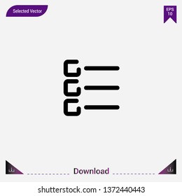 List icon isolated on grey background.Premium symbol for website design, mobile application, logo, ui.Modern, simple, isolated, flat best quality icon for web site designs or mobile apps.