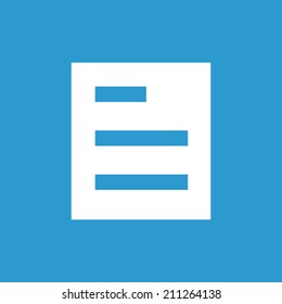 list icon, isolated, white on the blue background. Exclusive Symbols 