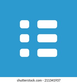 list icon, isolated, white on the blue background. Exclusive Symbols 