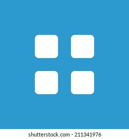 list icon, isolated, white on the blue background. Exclusive Symbols 