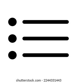 List icon line isolated on white background. Black flat thin icon on modern outline style. Linear symbol and editable stroke. Simple and pixel perfect stroke vector illustration.