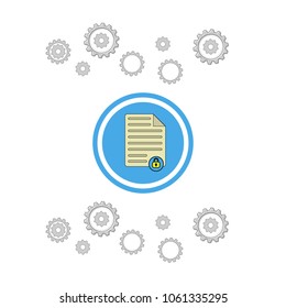 List icon with lock symbol.Vector illustration